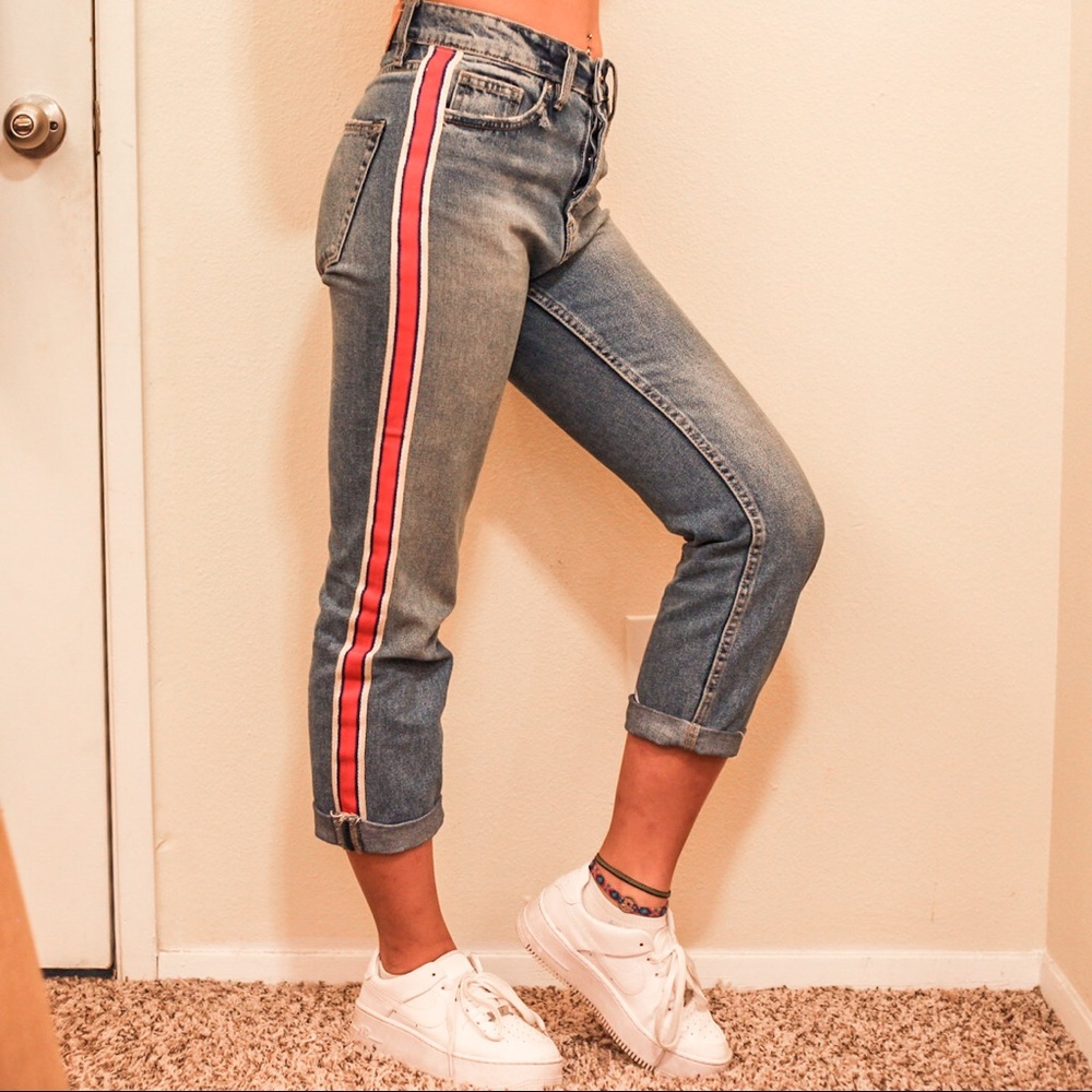 Zara striped jeans
